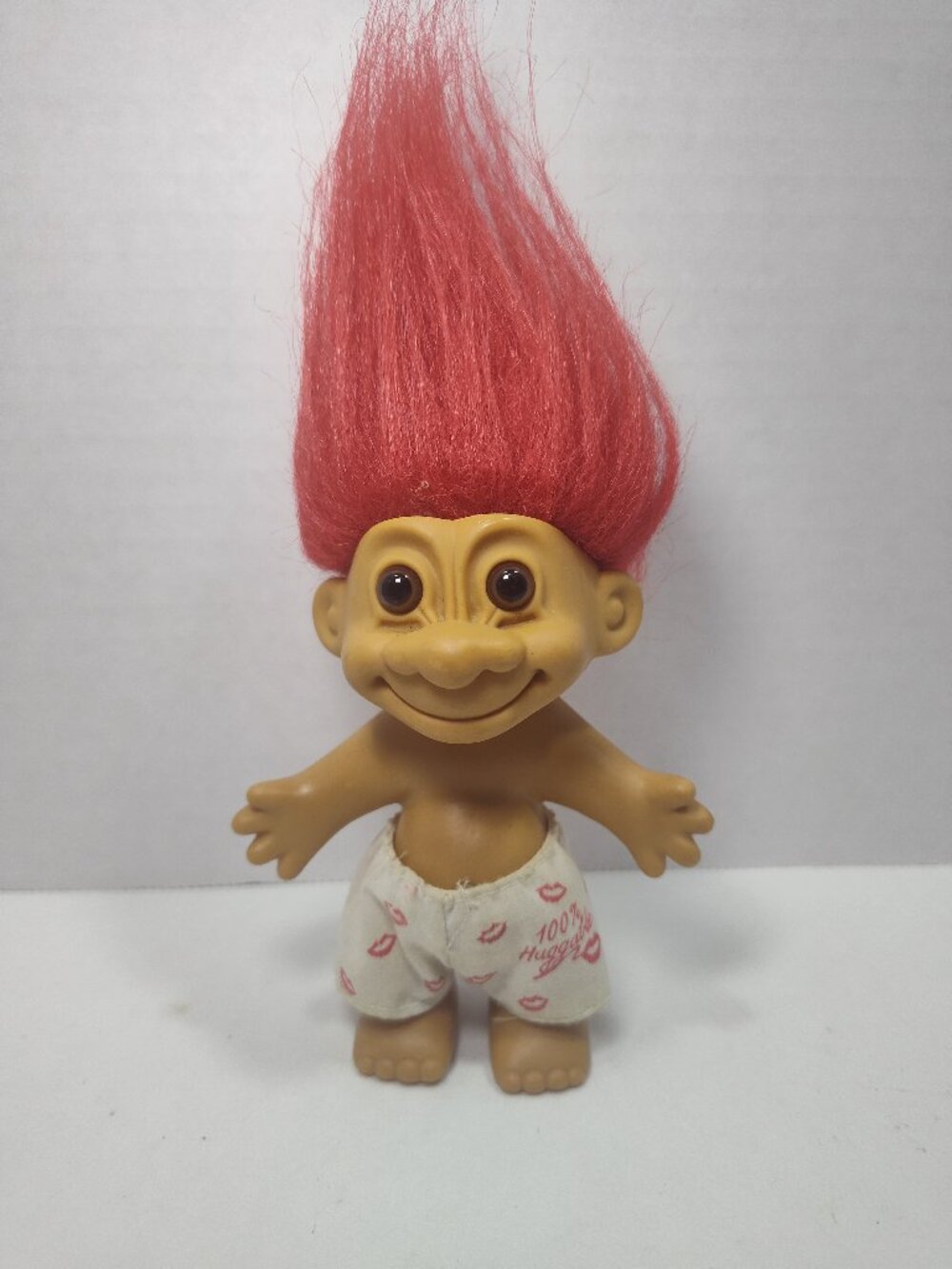 Vtg Russ Troll Doll Pink Hair 100% Huggable Shorts 5" Figure Original Clothes